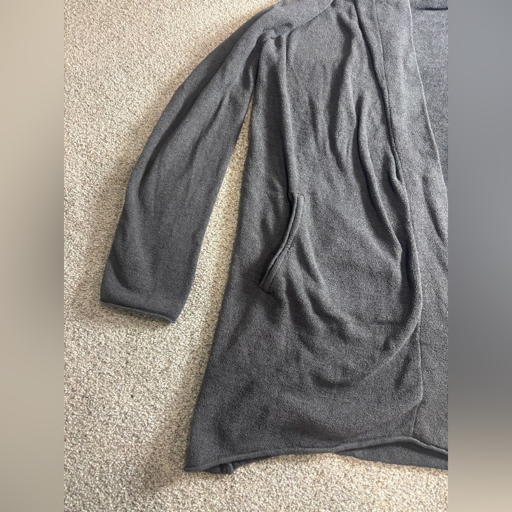 Barefoot Dreams CozyChic Ultra Lite™ Hooded Cardigan Gray Small Loungwear - Picture 8 of 14